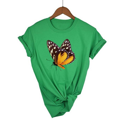 Femei Lady Cartoon Fluture Floral Elegant Cămașă de vară 2021 Haine Tricou Tricou Femei Top Femeie Imprimat Tricou Grafic