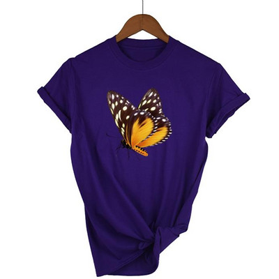 Femei Lady Cartoon Fluture Floral Elegant Cămașă de vară 2021 Haine Tricou Tricou Femei Top Femeie Imprimat Tricou Grafic