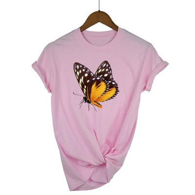 Femei Lady Cartoon Fluture Floral Elegant Cămașă de vară 2021 Haine Tricou Tricou Femei Top Femeie Imprimat Tricou Grafic