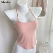 Ženske kamisole s halterima S-5XL Mekane šik majice bez leđa Ljetna nježna moda Unutarnji djevojački korejski stil Sve za studente