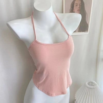 Ženske kamisole s halterima S-5XL Mekane šik majice bez leđa Ljetna nježna moda Unutarnji djevojački korejski stil Sve za studente