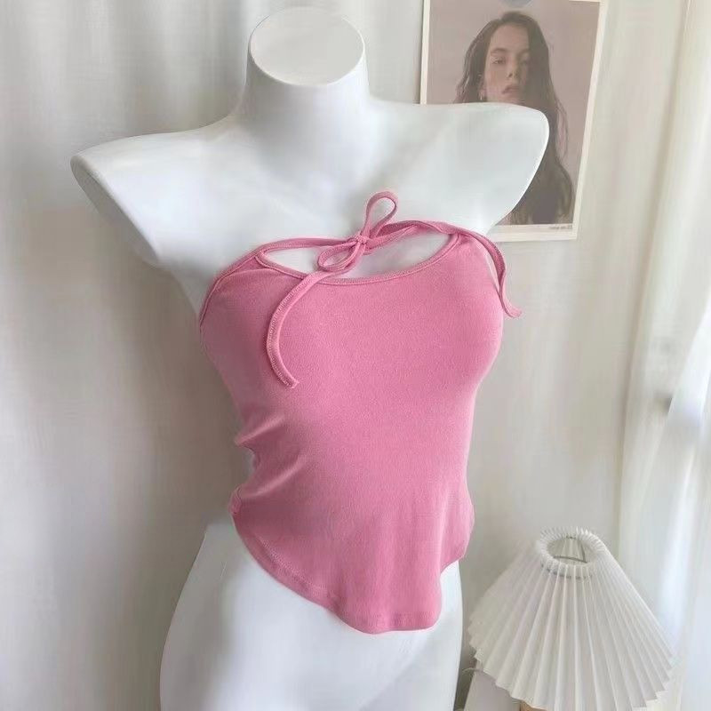 Ženske kamisole s halterima S-5XL Mekane šik majice bez leđa Ljetna nježna moda Unutarnji djevojački korejski stil Sve za studente