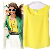 Καλοκαιρινά τοπ γυναικεία σέξι μπλουζάκια φανελάκια Chiffon Αμάνικα εσώρουχα