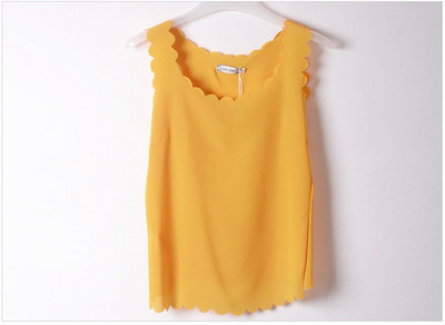 Καλοκαιρινά τοπ γυναικεία σέξι μπλουζάκια φανελάκια Chiffon Αμάνικα εσώρουχα