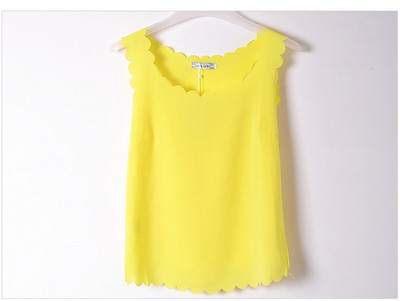 Καλοκαιρινά τοπ γυναικεία σέξι μπλουζάκια φανελάκια Chiffon Αμάνικα εσώρουχα