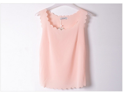 Καλοκαιρινά τοπ γυναικεία σέξι μπλουζάκια φανελάκια Chiffon Αμάνικα εσώρουχα