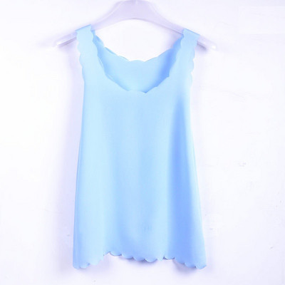 Καλοκαιρινά τοπ γυναικεία σέξι μπλουζάκια φανελάκια Chiffon Αμάνικα εσώρουχα