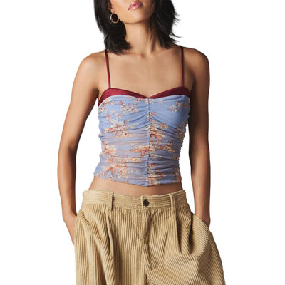 Y2k ženske kratke majice bez rukava na špagete bez rukava Seksi prsluk bez leđa Ljetna košulja s naborima Ulična odjeća