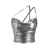 Topuri decupate pentru ieșiri pentru femei, cu bretele spaghete, camisole, cu decolteu în V, cămașă, de culoare uni, pentru camisole топ женский Crop top 상의