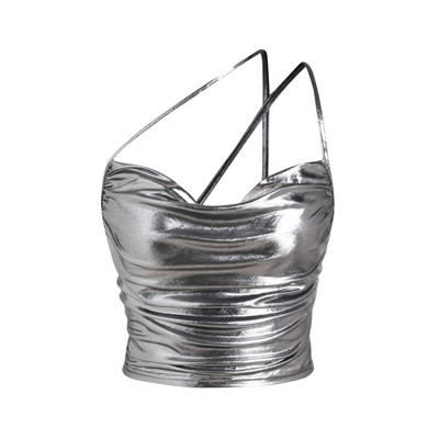 Topuri decupate pentru ieșiri pentru femei, cu bretele spaghete, camisole, cu decolteu în V, cămașă, de culoare uni, pentru camisole топ женский Crop top 상의