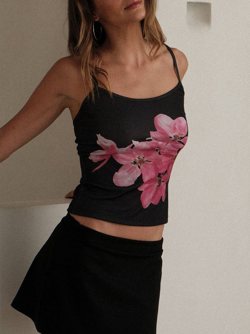 Y2k majice bez rukava za izlazak Seksi čipkasti Cami Cami Crop Top Špagete naramenice Izrezane prozirne prozirne mrežaste potkošulje