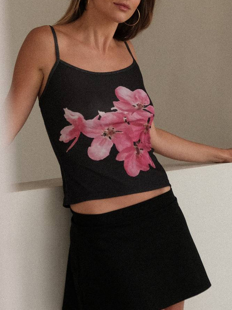 Y2k majice bez rukava za izlazak Seksi čipkasti Cami Cami Crop Top Špagete naramenice Izrezane prozirne prozirne mrežaste potkošulje