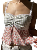 CHQCDarlys Camisole de vară sexy Y2K Cami, cu bretele spaghete, cu garnitură din dantelă, camisole, cu decolteu în V, fără mâneci