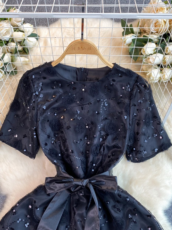 Moda 2024 noi femei rochie elegantă de petrecere ținută de palat rochii elegante cu paiete cu flori pentru femeie vintage fustă prințesă rochie de vară