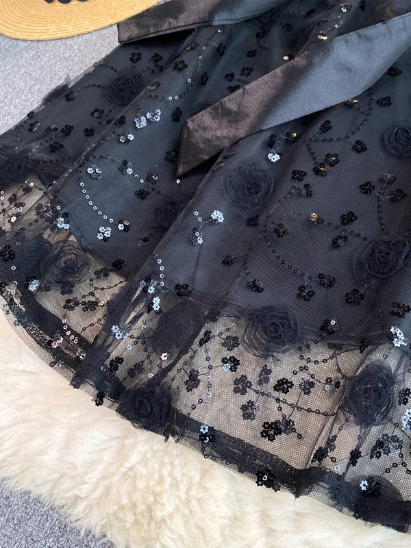 Moda 2024 noi femei rochie elegantă de petrecere ținută de palat rochii elegante cu paiete cu flori pentru femeie vintage fustă prințesă rochie de vară