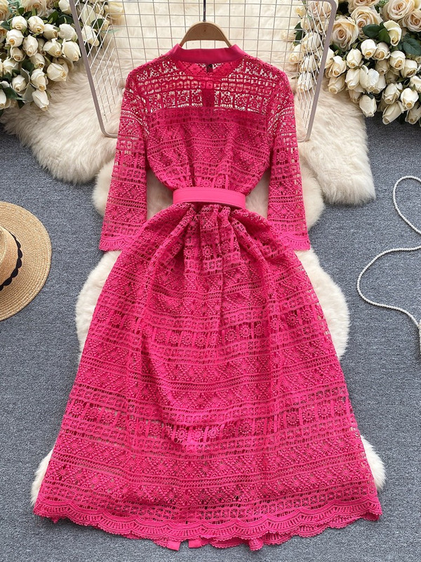 Moda Vară Nouă Rochie Lungă de Petrecere Epocă din Dantela Femei Rochie Elegantă cu Curea Deschizată Rochii Casual de Vacanță Femeie Rochii de Damă