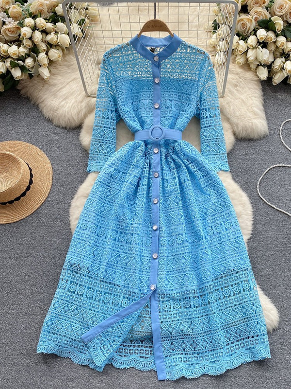 Moda Vară Nouă Rochie Lungă de Petrecere Epocă din Dantela Femei Rochie Elegantă cu Curea Deschizată Rochii Casual de Vacanță Femeie Rochii de Damă