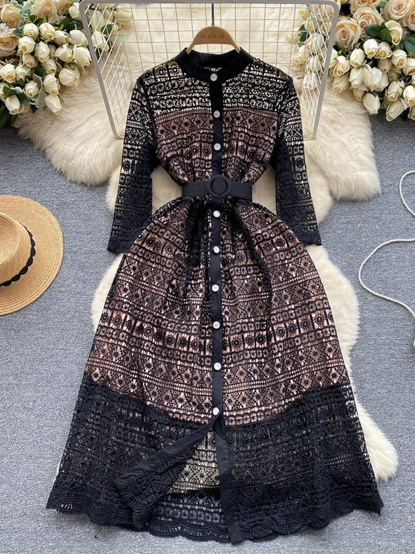 Moda Vară Nouă Rochie Lungă de Petrecere Epocă din Dantela Femei Rochie Elegantă cu Curea Deschizată Rochii Casual de Vacanță Femeie Rochii de Damă