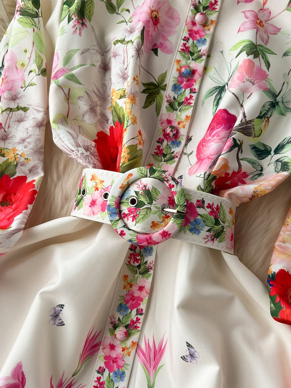 Lusumily duga vintage dvorska haljina, ženska elegantna svečana haljina s cvjetnim printom, novi široki ženski praznični dugi ogrtač, ženski vestidos