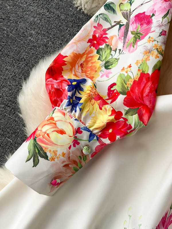 Lusumily duga vintage dvorska haljina, ženska elegantna svečana haljina s cvjetnim printom, novi široki ženski praznični dugi ogrtač, ženski vestidos