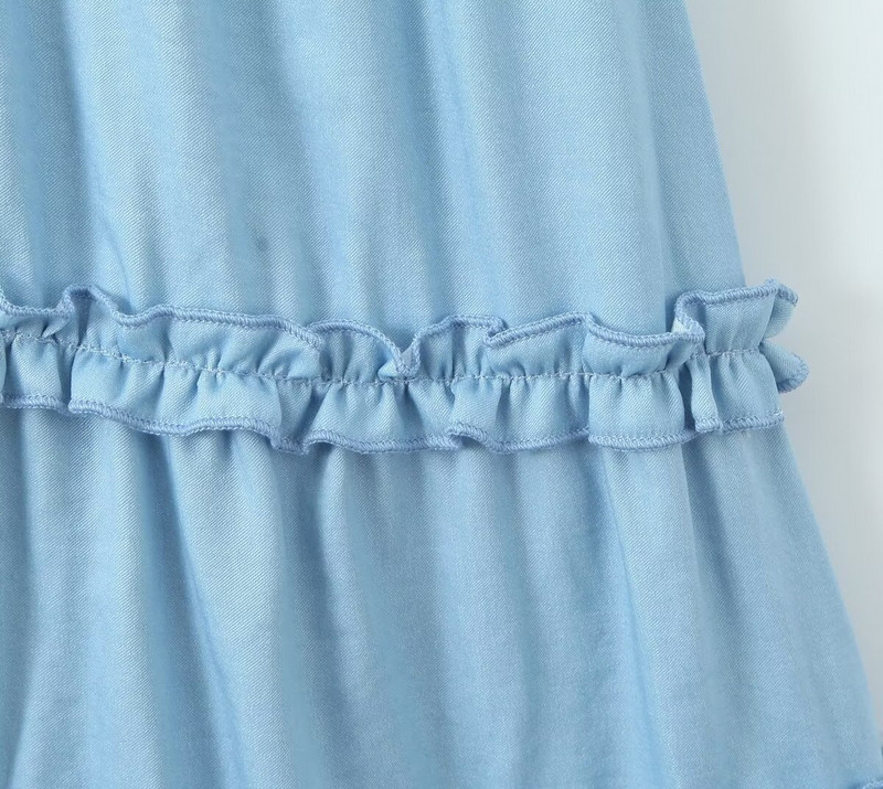 Noua rochie de damă TAOP&ZA 2024 pentru slăbire, fără spate, din denim Tencel, cu bretele, este elegantă și șic