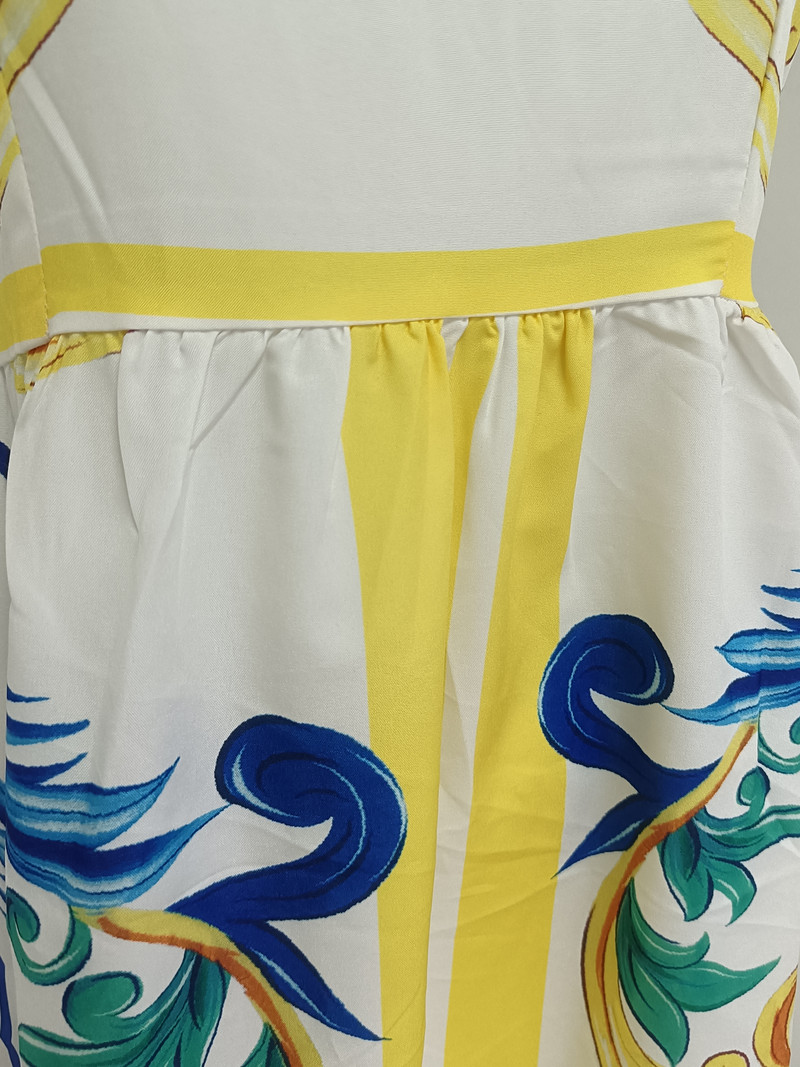 JAMERARY Designer Holiday Blue White Yellow Porcelain Floral Print Summer Dress For Women Straps Bow Midi Long Vestidos Beach