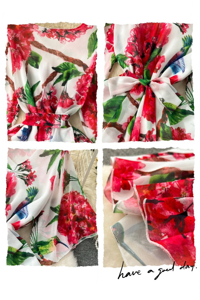 Moda vara noua rochie lunga din sifon femei imprimate flori rochii dama maxi rochie plaja femeie vacanta largi rochie rochie