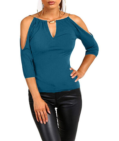 Cămașă de vară din bumbac pentru femei Bluze cu mânecă scurtă fără umeri Cămașă lejeră, solidă, casual S-XL