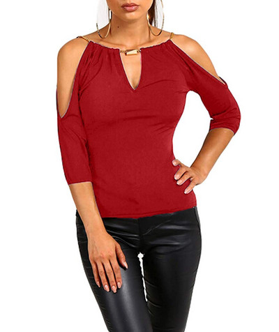 Cămașă de vară din bumbac pentru femei Bluze cu mânecă scurtă fără umeri Cămașă lejeră, solidă, casual S-XL