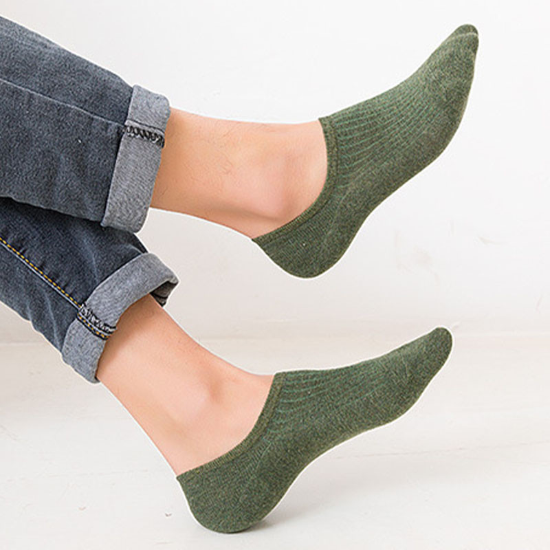 5paar / partii Meeste sokid libisemiskindlad silikoonist nähtamatud puuvillased sokid hingav võrk Mugav suvine õhuke sport meeste sokk elastne