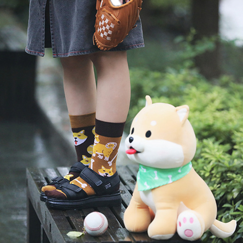 1paar meeste naiste sokid originaal AB Tide sokid keskmise kõrge toruga värvilised kassikoera koala lehma puuvillased sokid Four Seasons unisex sokid