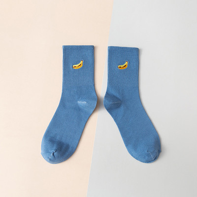 Φρούτα γυναικείες κάλτσες μεσαίου σωλήνα Χαριτωμένο κορεάτικο ιαπωνικό κέντημα κάλτσες στοίβα μικρής τομής