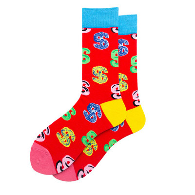 Újdonság férfi zokni ruha Színes absztrakt ujjmintás kényelmes gördeszka kauzális vicces esküvői boldog zokni