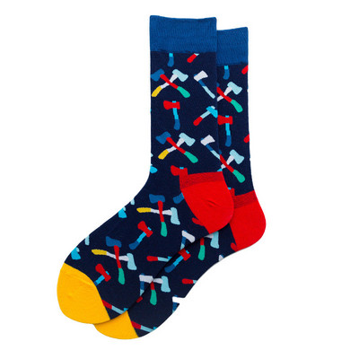 Újdonság férfi zokni ruha Színes absztrakt ujjmintás kényelmes gördeszka kauzális vicces esküvői boldog zokni