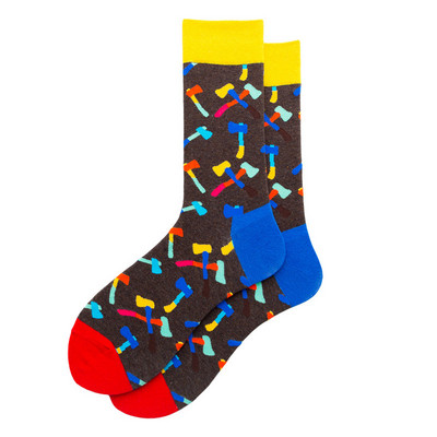 Újdonság férfi zokni ruha Színes absztrakt ujjmintás kényelmes gördeszka kauzális vicces esküvői boldog zokni