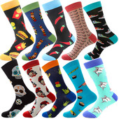 Augstas kvalitātes ķemmētas kokvilnas zeķes Dzīvnieku raksta gara caurule Funny Happy Men Zeķes Jaunums Skateboard Crew Ikdienas trakās zeķes