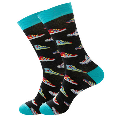 Augstas kvalitātes ķemmētas kokvilnas zeķes Dzīvnieku raksta gara caurule Funny Happy Men Zeķes Jaunums Skateboard Crew Ikdienas trakās zeķes