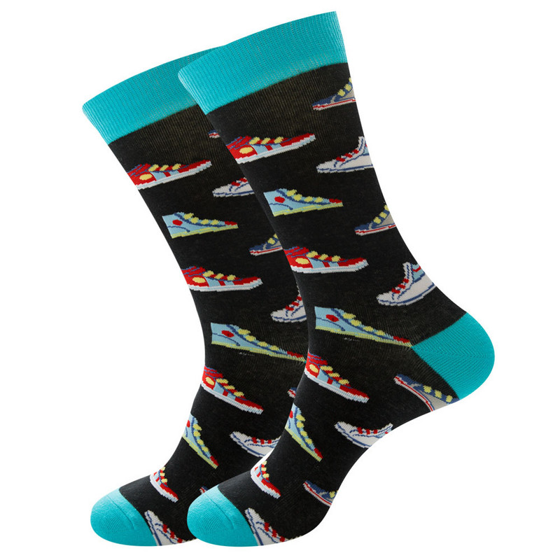 Augstas kvalitātes ķemmētas kokvilnas zeķes Dzīvnieku raksta gara caurule Funny Happy Men Zeķes Jaunums Skateboard Crew Ikdienas trakās zeķes