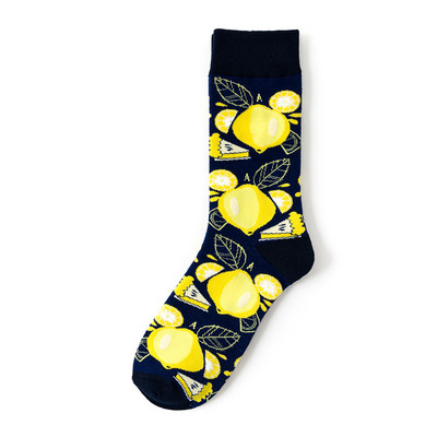 1 pereche de șosete din bumbac Bărbați Femei Street Skateboard Happy Socks Imprimare cu fructe Harajuku Cadou Măr Pere Banane Lămâie Cireșe Sosete amuzante