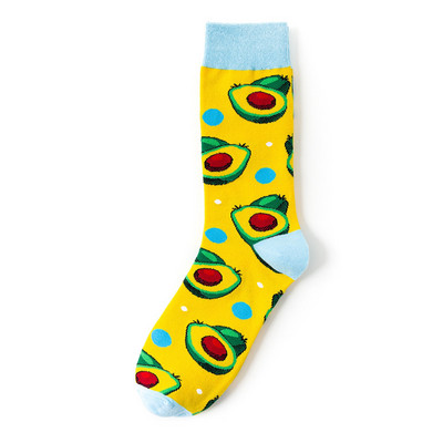 1 pereche de șosete din bumbac Bărbați Femei Street Skateboard Happy Socks Imprimare cu fructe Harajuku Cadou Măr Pere Banane Lămâie Cireșe Sosete amuzante