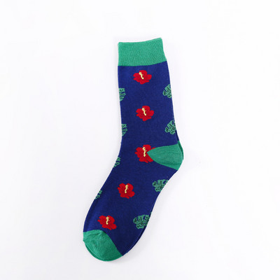 1 pereche de șosete din bumbac Bărbați Femei Street Skateboard Happy Socks Imprimare cu fructe Harajuku Cadou Măr Pere Banane Lămâie Cireșe Sosete amuzante