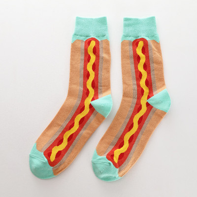 1 pereche de șosete din bumbac Bărbați Femei Street Skateboard Happy Socks Imprimare cu fructe Harajuku Cadou Măr Pere Banane Lămâie Cireșe Sosete amuzante