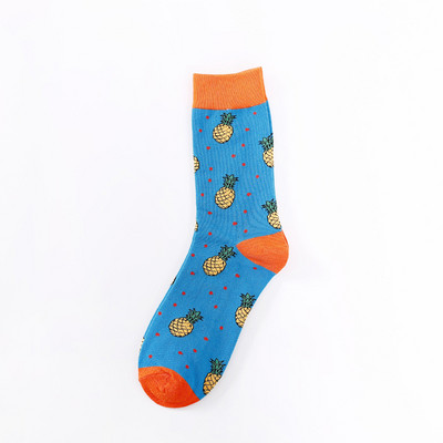 1 pereche de șosete din bumbac Bărbați Femei Street Skateboard Happy Socks Imprimare cu fructe Harajuku Cadou Măr Pere Banane Lămâie Cireșe Sosete amuzante