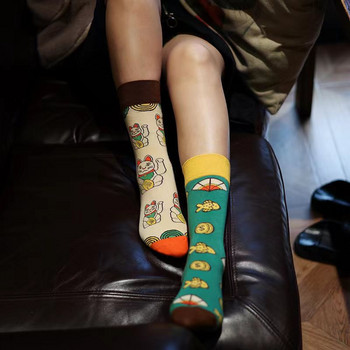 патица мандарина Мъжки и дамски чорапи Оригинални AB Модни чорапи Средно високи чорапи с тръби Цвете Плодове Животни Карикатура Памучни чорапи