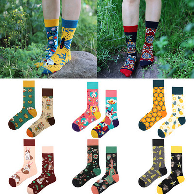 mandarinų antis Vyriškos ir moteriškos kojinės Original AB Trendy Socks Medium High Tube Kojinės Gėlės Vaisiai Gyvūnai Animacinės Medvilninės Kojinės