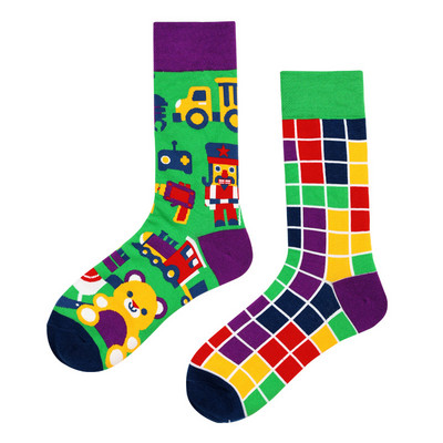 mandariinpart Meeste ja naiste sokid Original AB Trendikas sokid Medium High Tube Sokid Lilled Puuviljad Loomad Multikad Puuvillased sokid