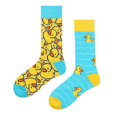 mandariinpart Meeste ja naiste sokid Original AB Trendikas sokid Medium High Tube Sokid Lilled Puuviljad Loomad Multikad Puuvillased sokid