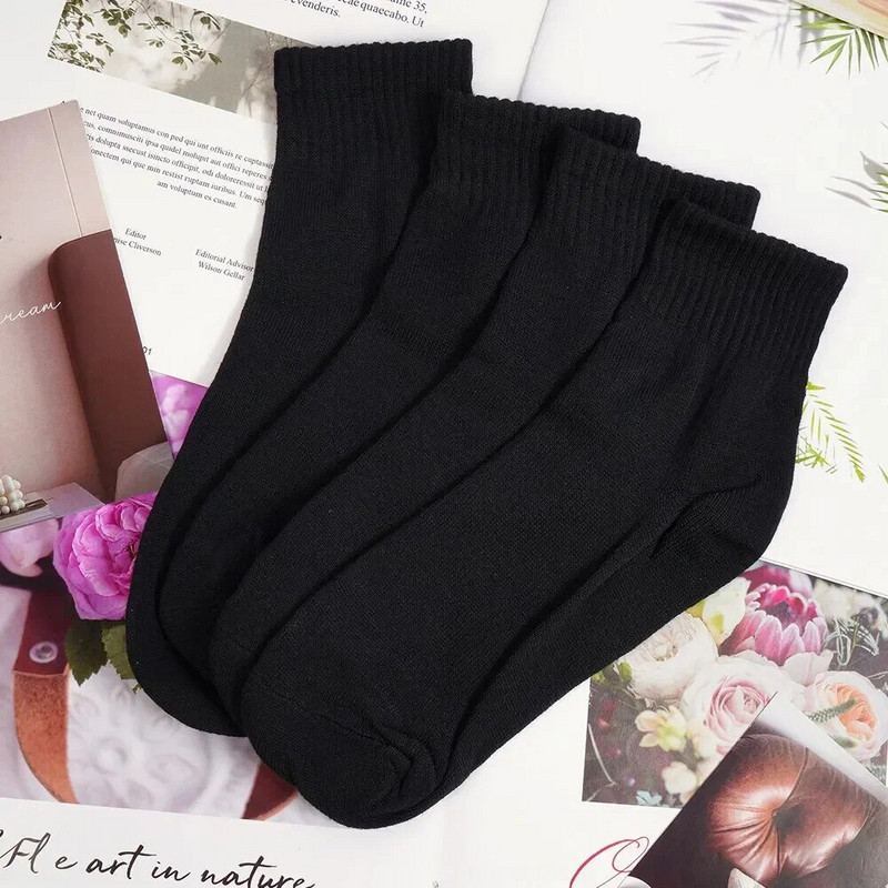 10 perechi de șosete pentru bărbați, la jumătatea gambei, șosete din bumbac pentru toate anotimpurile, culoare uni și versatile