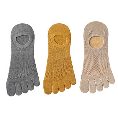 3 paari/partii Meeste sokid Mood vabaaja Pehmed Hingavad Sõrmede Paadisokid Kvaliteetne võrk vabaaja Sox meestele Higi neelav