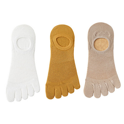 3 paari/partii Meeste sokid Mood vabaaja Pehmed Hingavad Sõrmede Paadisokid Kvaliteetne võrk vabaaja Sox meestele Higi neelav